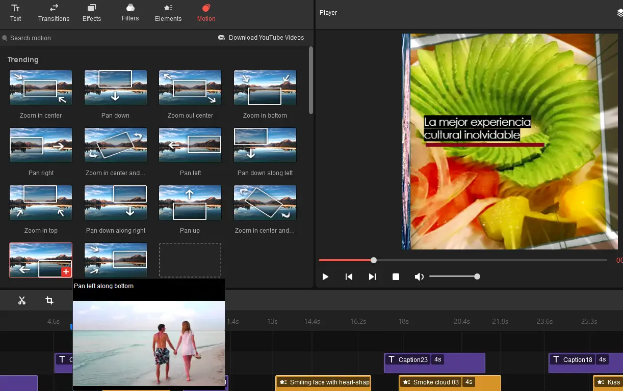 Movimientos MiniTool MovieMaker