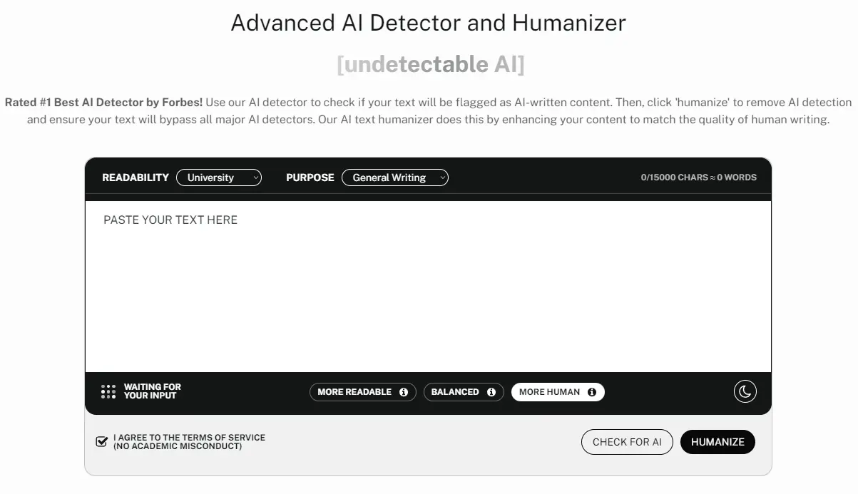 Undetectable AI Herramienta gratuita de IA