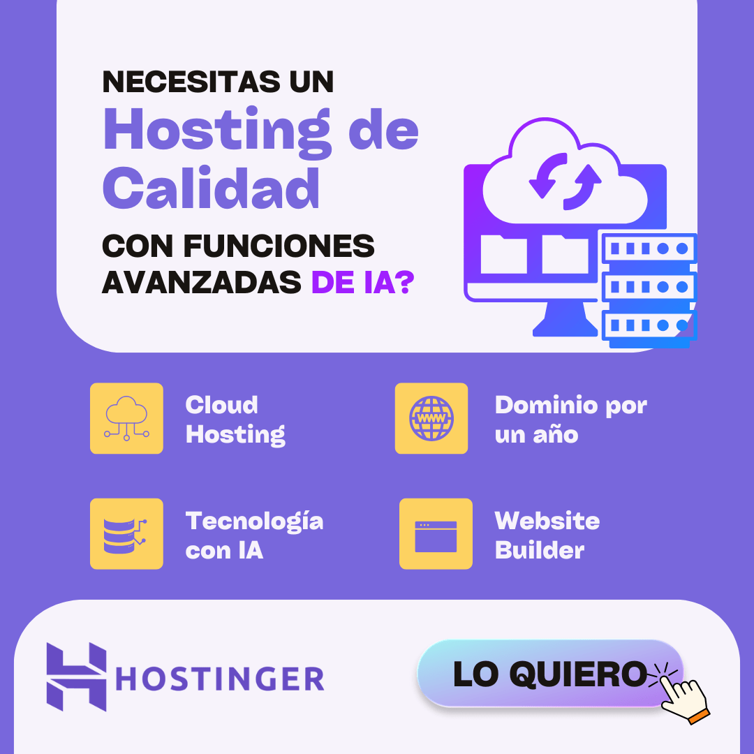 Mejor Hosting con IA - Hostinger
