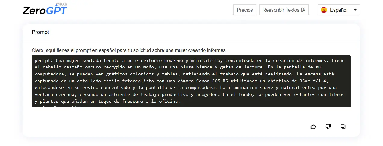 Mejor prompt para LeonardoAI desde ZeroGPTPlus