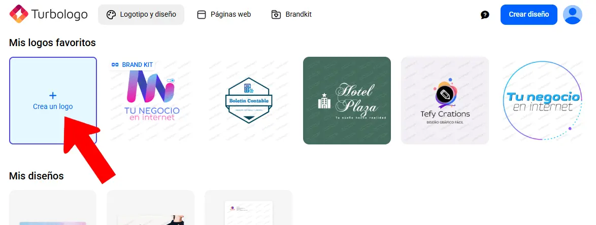 Crear logo desde el panel de Trubologo
