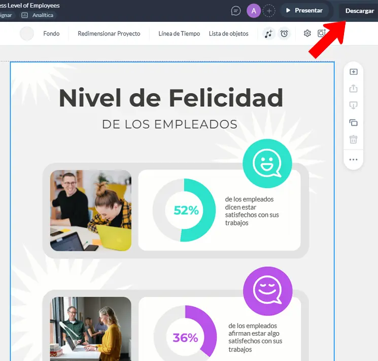 Una vez listo el documento, puedes proceder a descargar