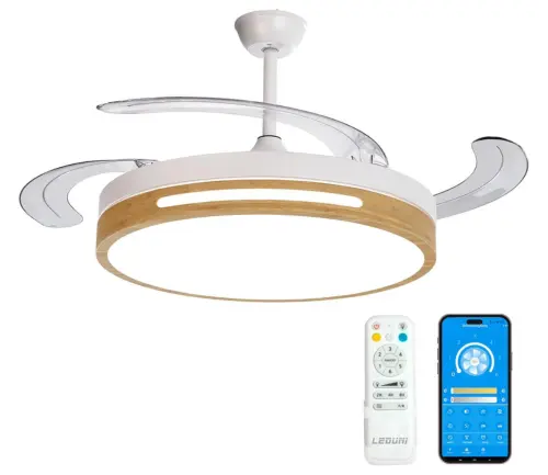 Ventilador LEDUNI con Luz LED y aspas retráctiles