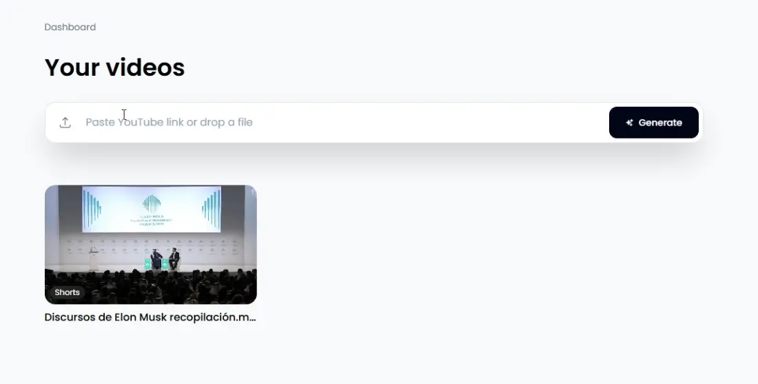 Klap Videos Cortos Pegar enlace de YouTube