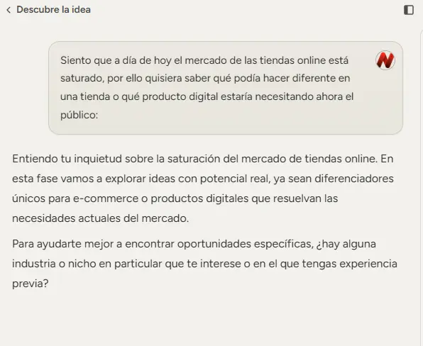 Descubriendo la idea de negocio en AIcofounder