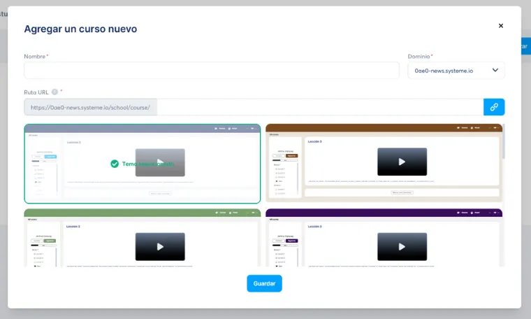 Crear cursos en línea con Systeme, plataforma de email marketing todo en uno.