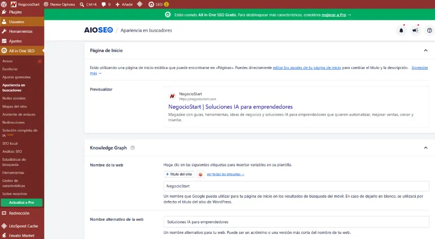 Plugin AIOSEO - Cómo posicionarse en Google sin pagar.