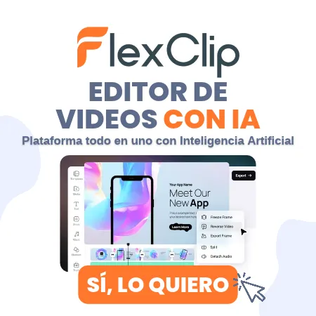 Editor de videos con IA - Plataforma todo en uno FlexClip