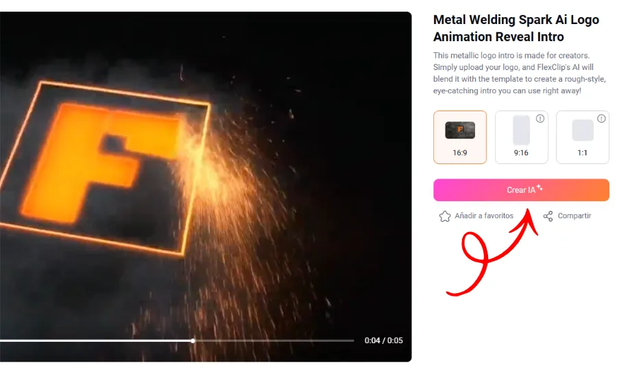 Crea otra plantilla con IA - Editor de video con IA FlexClip